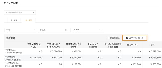 クイックレポート